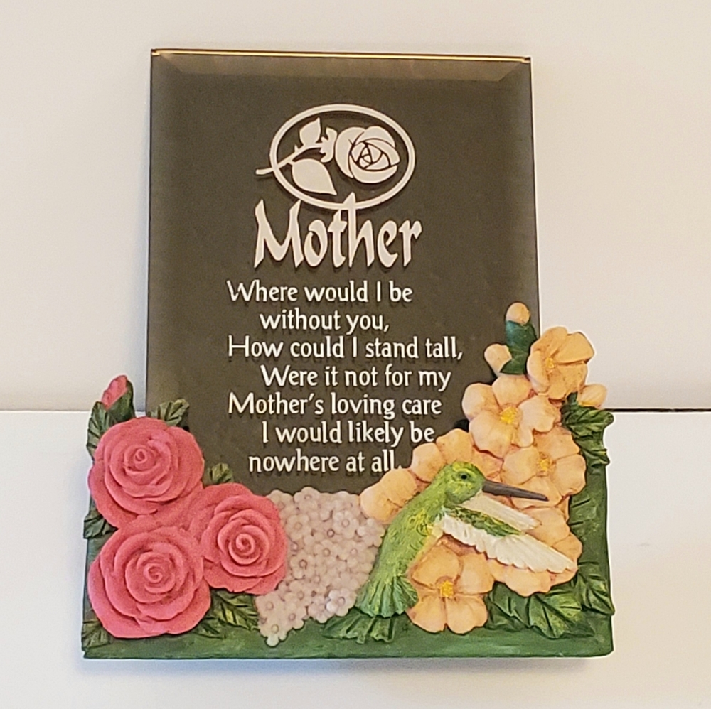 1993 Artmart Etched Beveled Mirror Mother Plaque Easel
